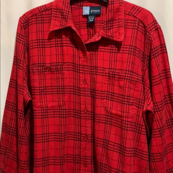 VTG AVENUE BLUES RED/BLK PLAID FLANNEL SHIRT 18/20 - Picture 1 of 6